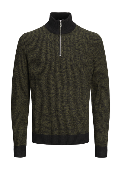 JJ Rebel Green Half Zip Knit Jumper