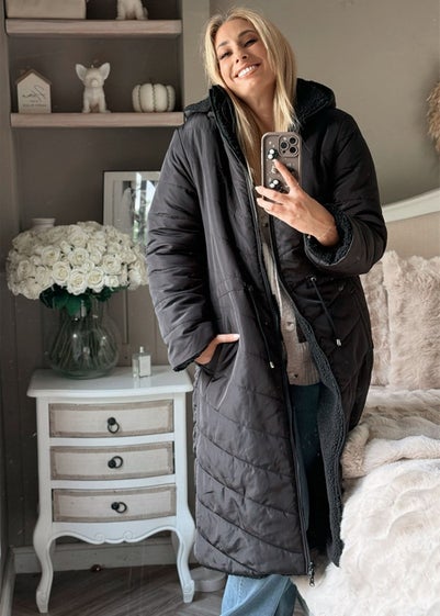 In The Style Stacey Solomon Black Longline Puffer Coat