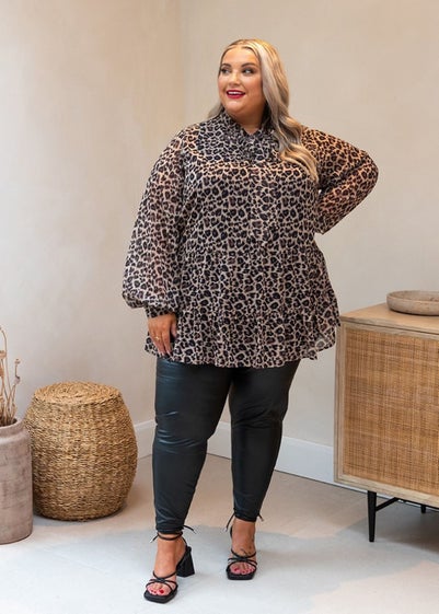 In The Style Brown Leopard Blouse