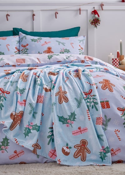 Catherine Lansfield Christmas Gingerbread Cosy Fleece Blanket Throw (130x170cm)