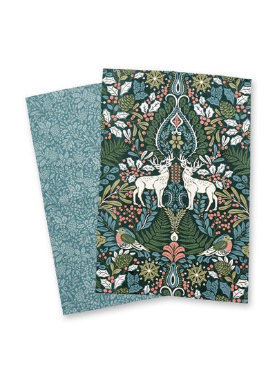 Catherine Lansfield Majestic Stag Cotton Kitchen Tea Towel Pair (50x75 cm)