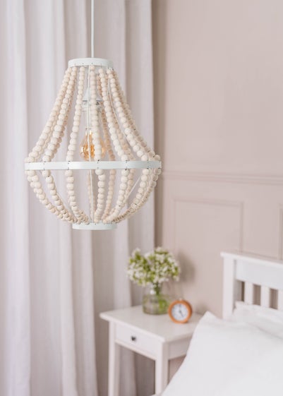 ValueLights Elodie Beaded Easy Fit Chandelier Shade (36.5cm x 30cm x 30cm)