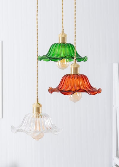 ValueLights Cassia Tri Colour Flower Pendant Ceiling Light (110cm x 42cm x 42cm)