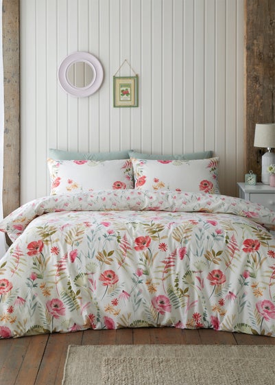 Catherine Lansfield Ella Poppy Reversible Duvet Cover Set