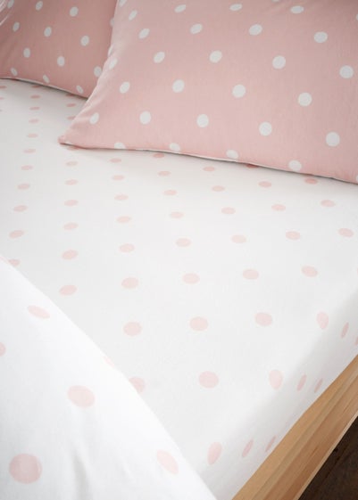 Catherine Lansfield Brushed Polka Dot Cotton Fitted Sheet