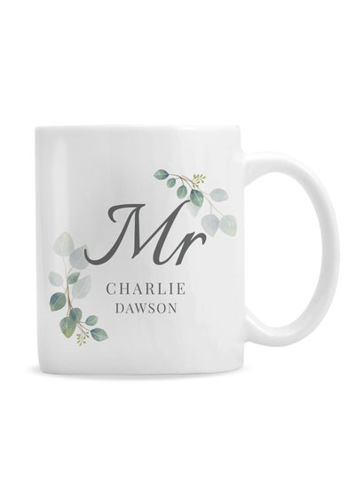 Personalised Memento Company White Botanical Mr Mug