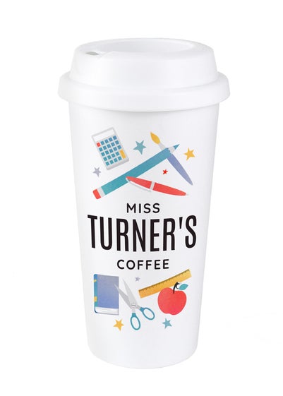 Personalised Memento Company White Teachers Insulated Reusable Eco Travel Cup