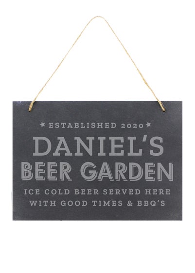 Personalised Memento Company Slate Beer Garden Hanging Large Slate Sign