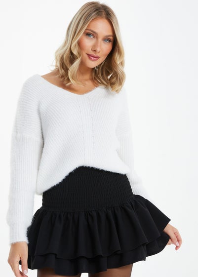 Quiz Black Frill Mini Skirt