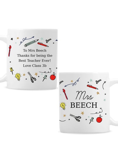 Personalised Memento Company White School Teachers Mug