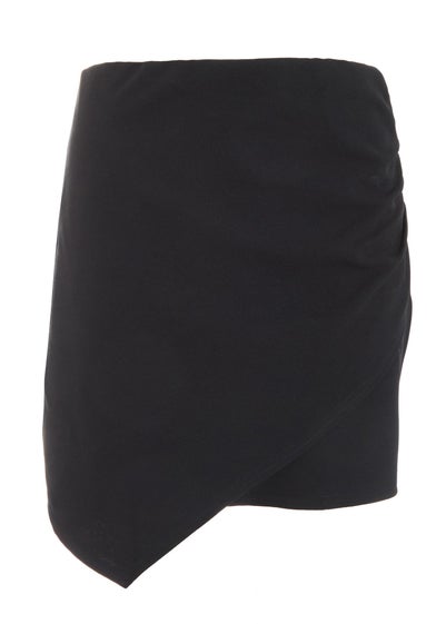 Quiz Black Ruched Wrap Mini Skirt