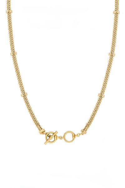 Mood Gold Flat Cobra Station Chain Necklace