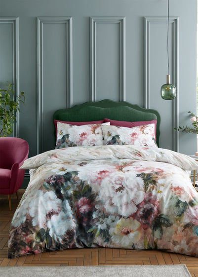 RHS Rose Bloom Cotton Reversible Duvet Cover Set