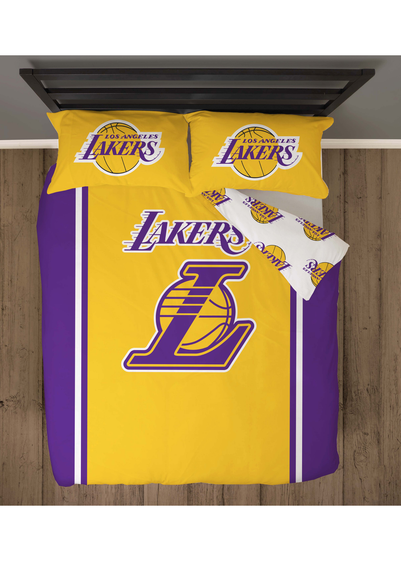 NBA Lakers Reversible Polycotton Duvet Cover Set