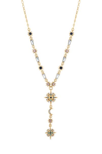 Mood Gold Plated Multi Coloured Fine Celestial Y Necklace