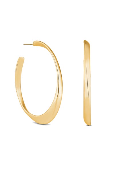 Mood Gold Recycled Polished Oval Hoop Earrings