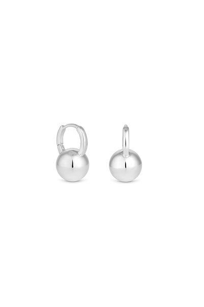 Mood Silver Recycled Polished Orb Hoop Earrings