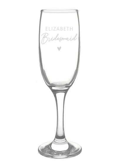 Personalised Memento Company Clear Bridesmaid Flute Glass