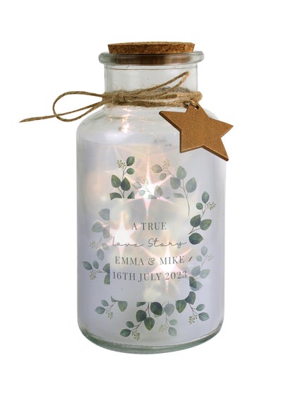 Personalised Memento Company Clear Botanical LED Glass Jar