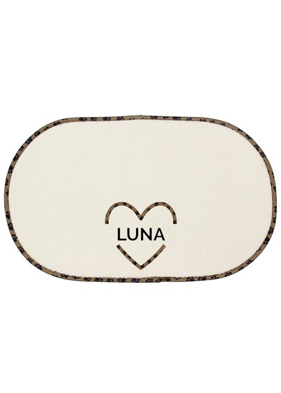 Personalised Memento Company Stone Love Heart Microfibre Pet Bowl Mat