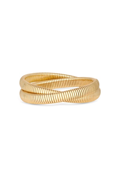 Mood Gold Spiral Double Cuff Bracelet