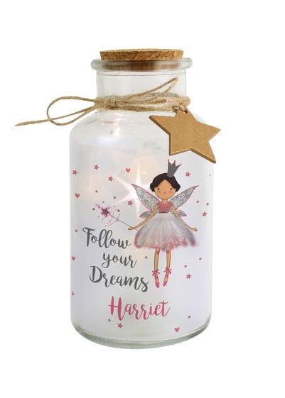 Personalised Memento Company Clear Fairy LED Glass Jar