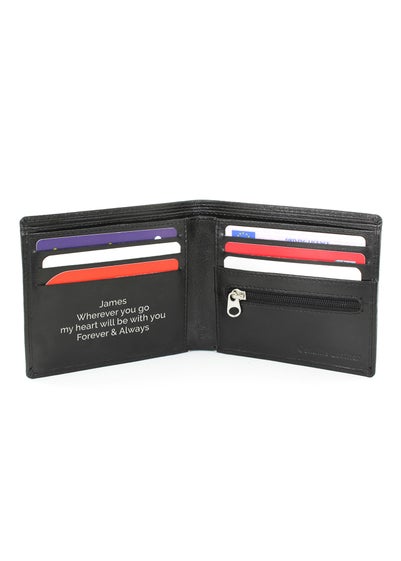 Personalised Memento Company Black Free Text Leather Wallet