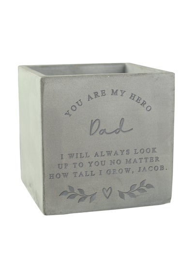 Personalised Memento Company Stone Free Text Concrete Plant Pot