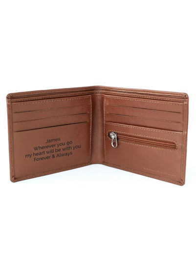 Personalised Memento Company Tan Free Text Leather Wallet