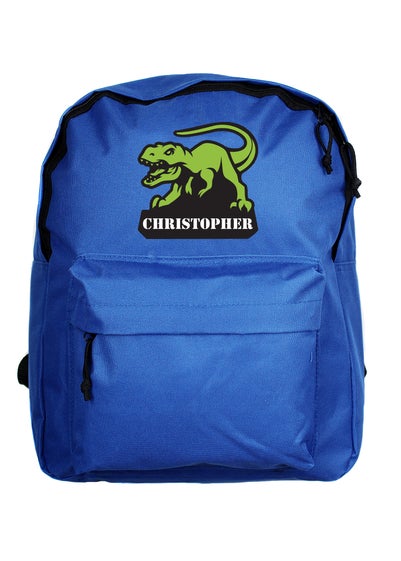 Personalised Memento Company Blue Dinosaur Backpack