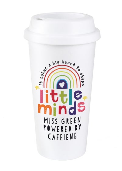 Personalised Memento Company White Shape Little Minds Travel Mug