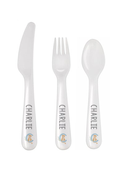 Personalised Memento Company White Animal Alphabet Plastic Cutlery