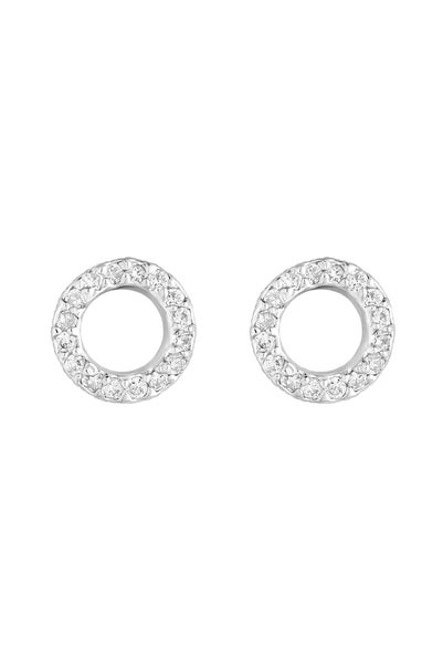 Simply Silver Sterling Silver 925 Cubic Zirconia Mini Round Stud Earrings