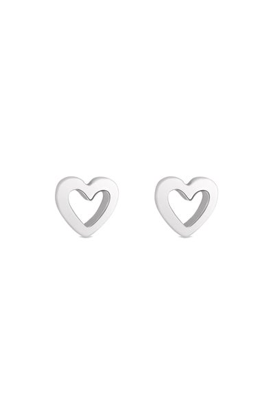 Simply Silver Sterling Silver 925 Open Heart Stud Earrings