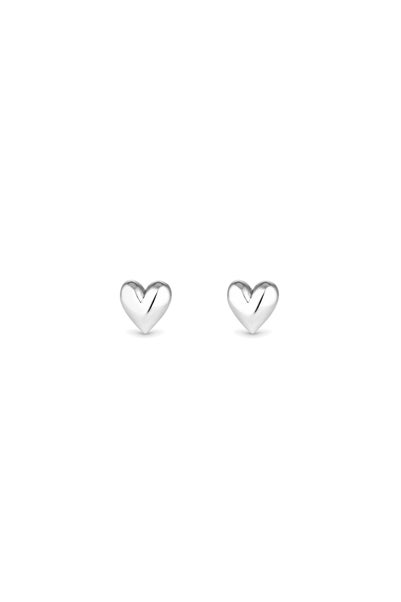 Simply Silver Sterling Silver 925 Polished Heart Stud Earrings