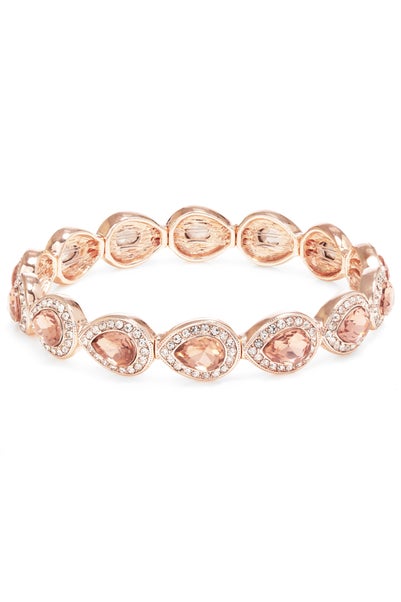 Jon Richard Rose Gold Plated Pink Stretch Bracelet