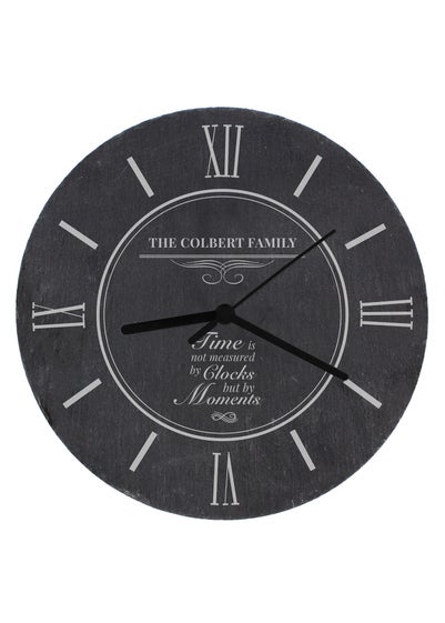 Personalised Memento Company Slate Moments Slate Clock