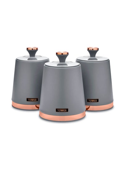 Tower Cavaletto Grey Canisters Set Of 3