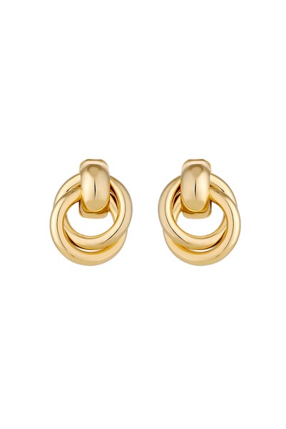 Jon Richard Gold Plated Knotted Door Knocker Earrings