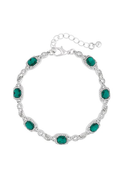 Jon Richard Silver Plated Emerald Green Infinity Bracelet