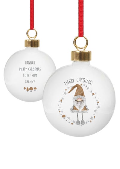 Personalised Memento Company White Christmas Gonk Bauble