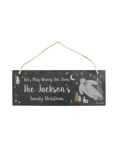 Personalised Memento Company Slate The Snowman Magical Adventure Hanging Plaque