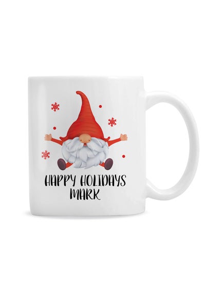 Personalised Memento Company White Red Gonk Christmas Mug