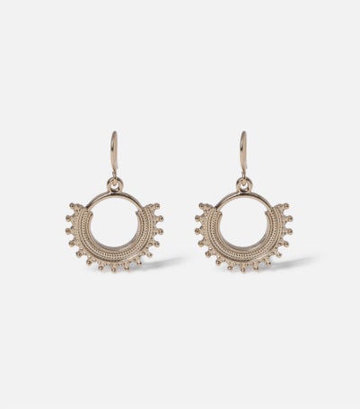 Muse Gold Detailed Edge Drop Hoop Earring