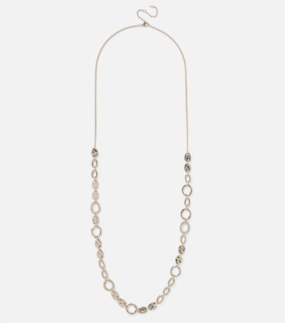 Muse Gold Long Textured Circle Necklace