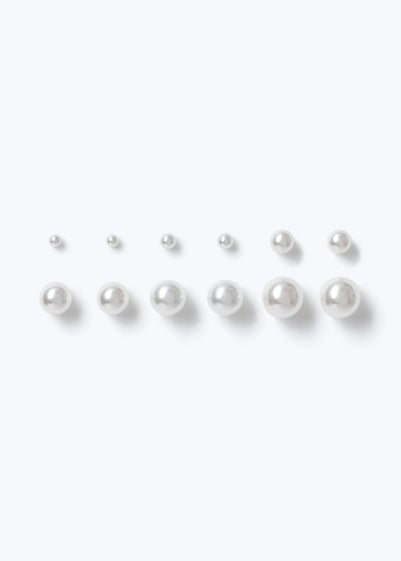 Muse Silver Classic Pearl Six Pack Earrings