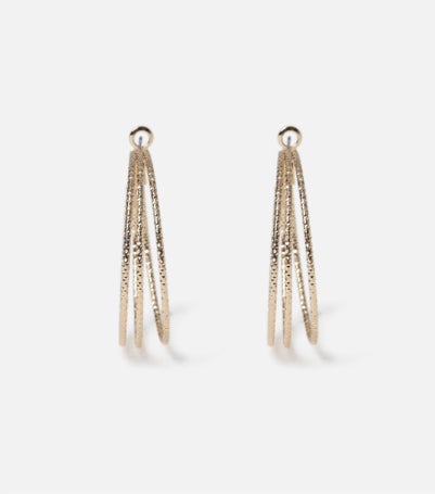 Muse Large Four Wire Row Hoop Earring In Gold