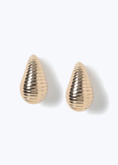 Muse Gold Textured Teardrop Earring