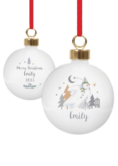 Personalised Memento Company White The Snowman Magical Adventure Bauble