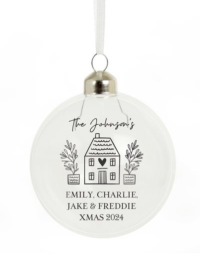 Personalised Memento Company Clear Home Glass Bauble